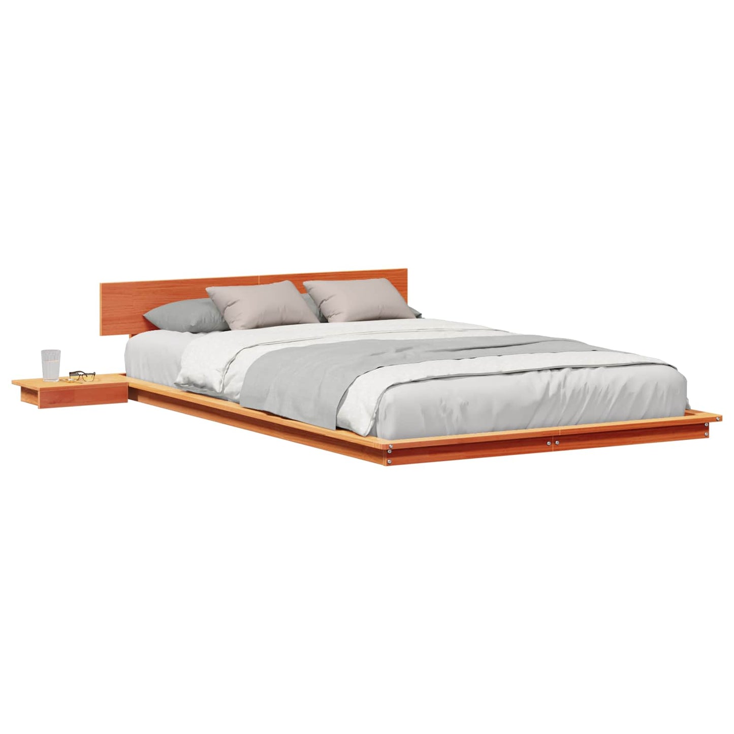Bedframe Bruin 140 x 190 cm Hout is nu te koop bij PeponiXL, paradijselijk wonen!