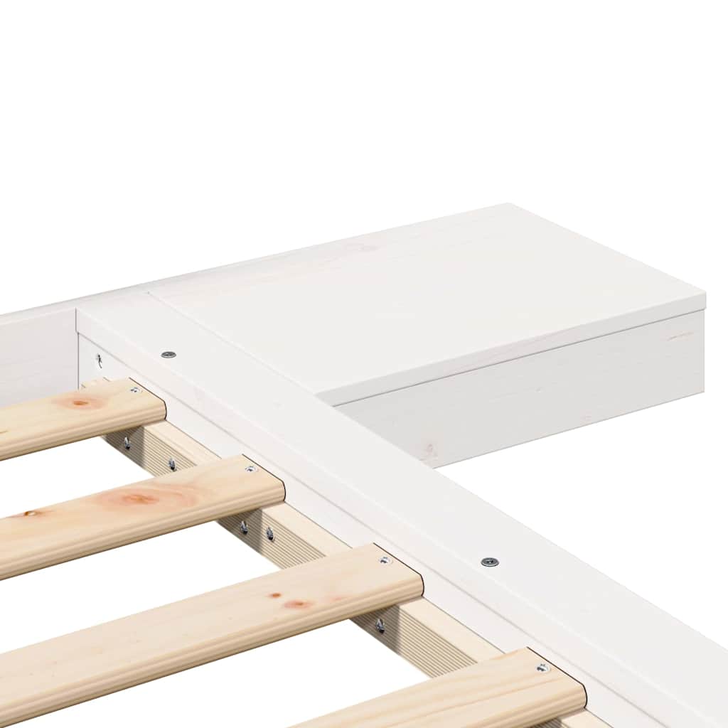 Bedframe met hoofdeinde met opslag Bruin 135 x 190 cm Hout is nu te koop bij PeponiXL, paradijselijk wonen!