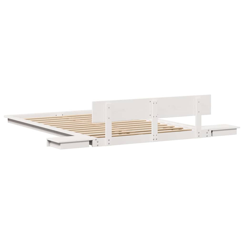 Bedframe met hoofdeinde met opslag Bruin 135 x 190 cm Hout is nu te koop bij PeponiXL, paradijselijk wonen!