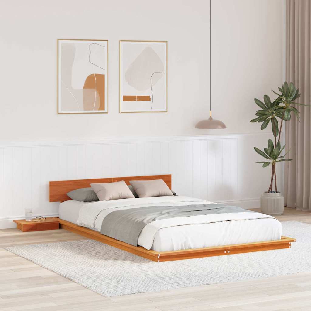 Bedframe Bruin 135 x 190 cm Hout is nu te koop bij PeponiXL, paradijselijk wonen!