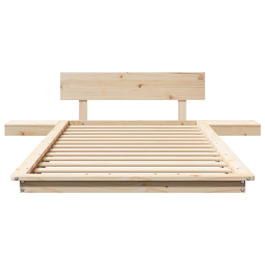 Bedframe met hoofdeinde met opslag Bruin 90 x 200 cm Hout is nu te koop bij PeponiXL, paradijselijk wonen!
