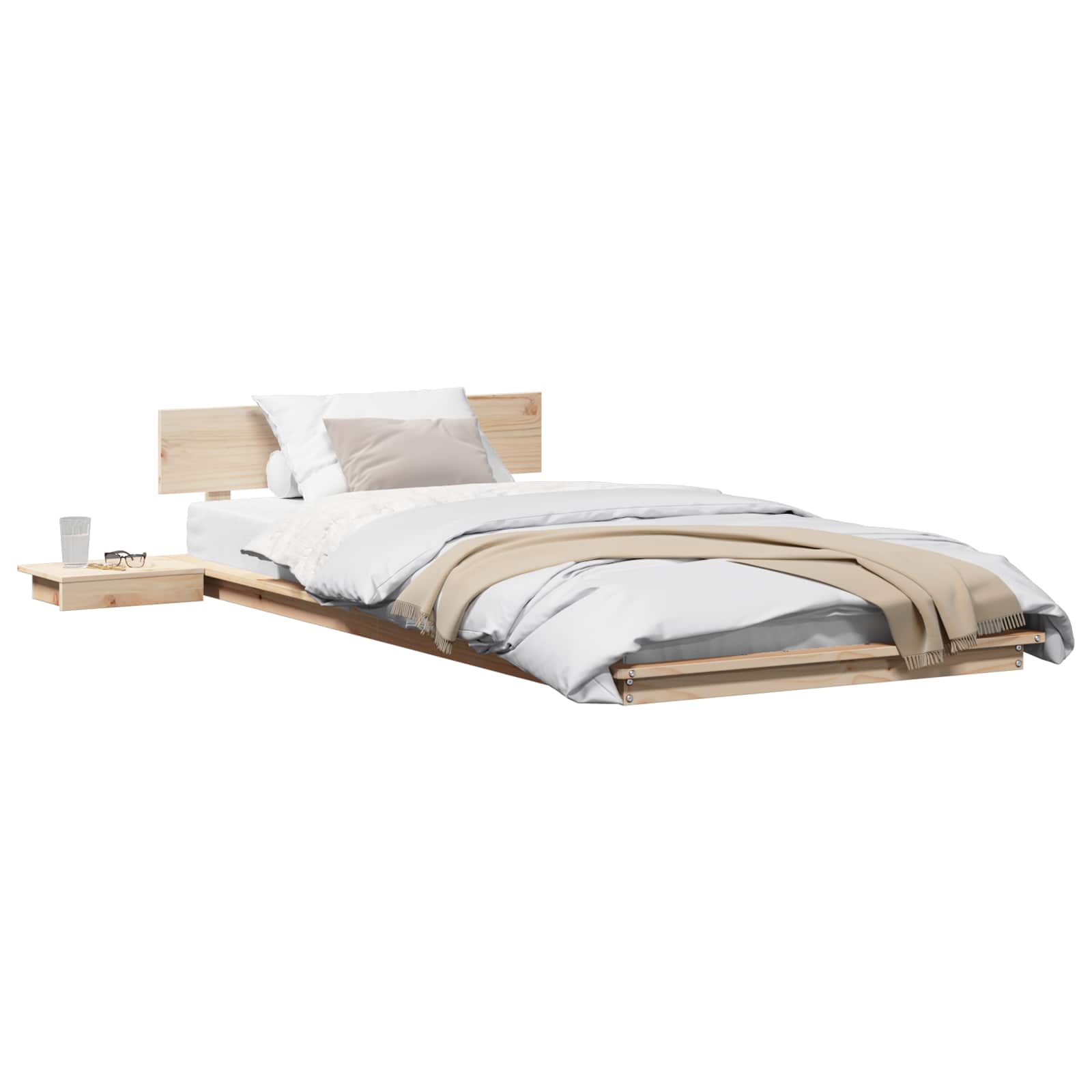 Bedframe Bruin 90 x 190 cm Hout is nu te koop bij PeponiXL, paradijselijk wonen!