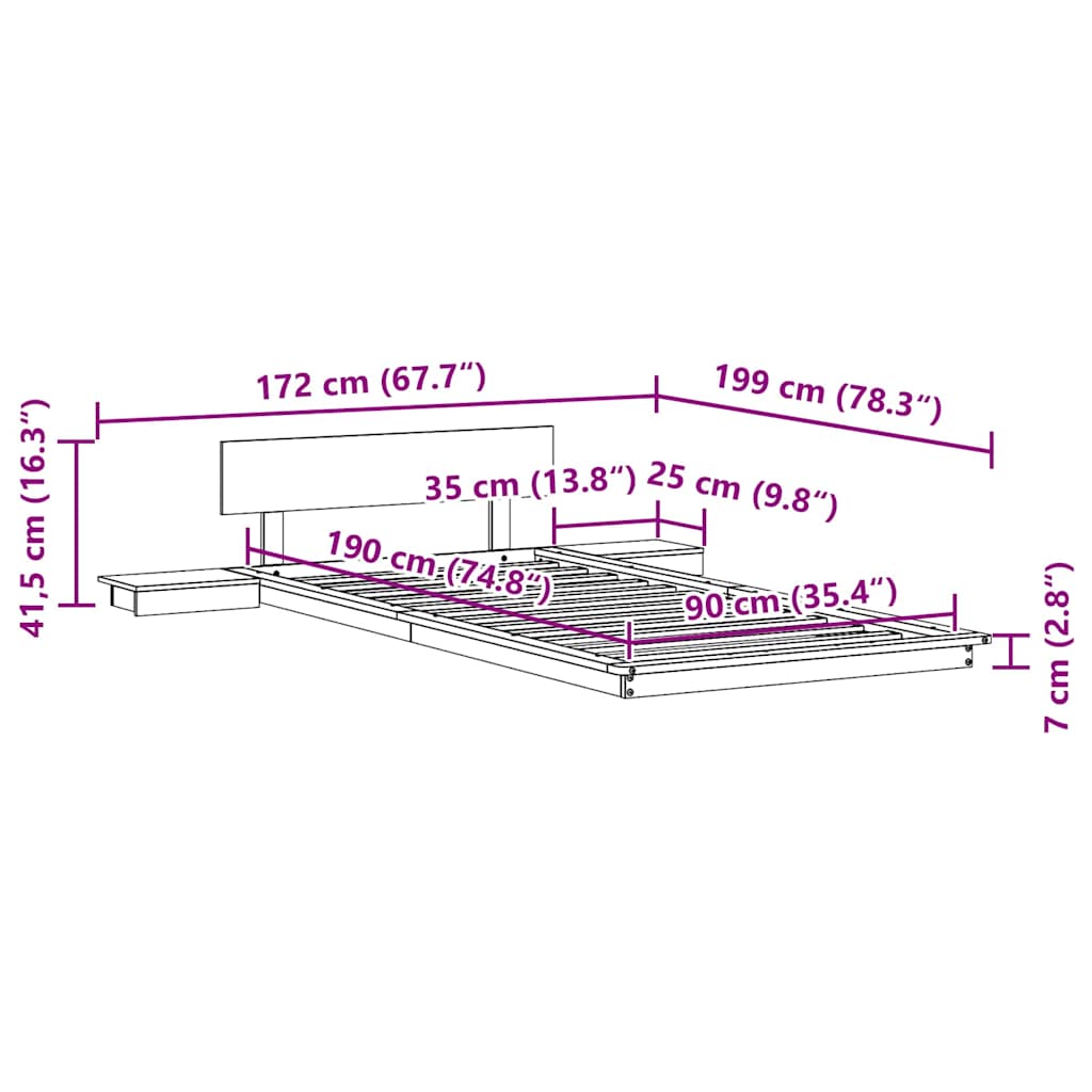 Bedframe Wit 90 x 190 cm Hout is nu te koop bij PeponiXL, paradijselijk wonen!