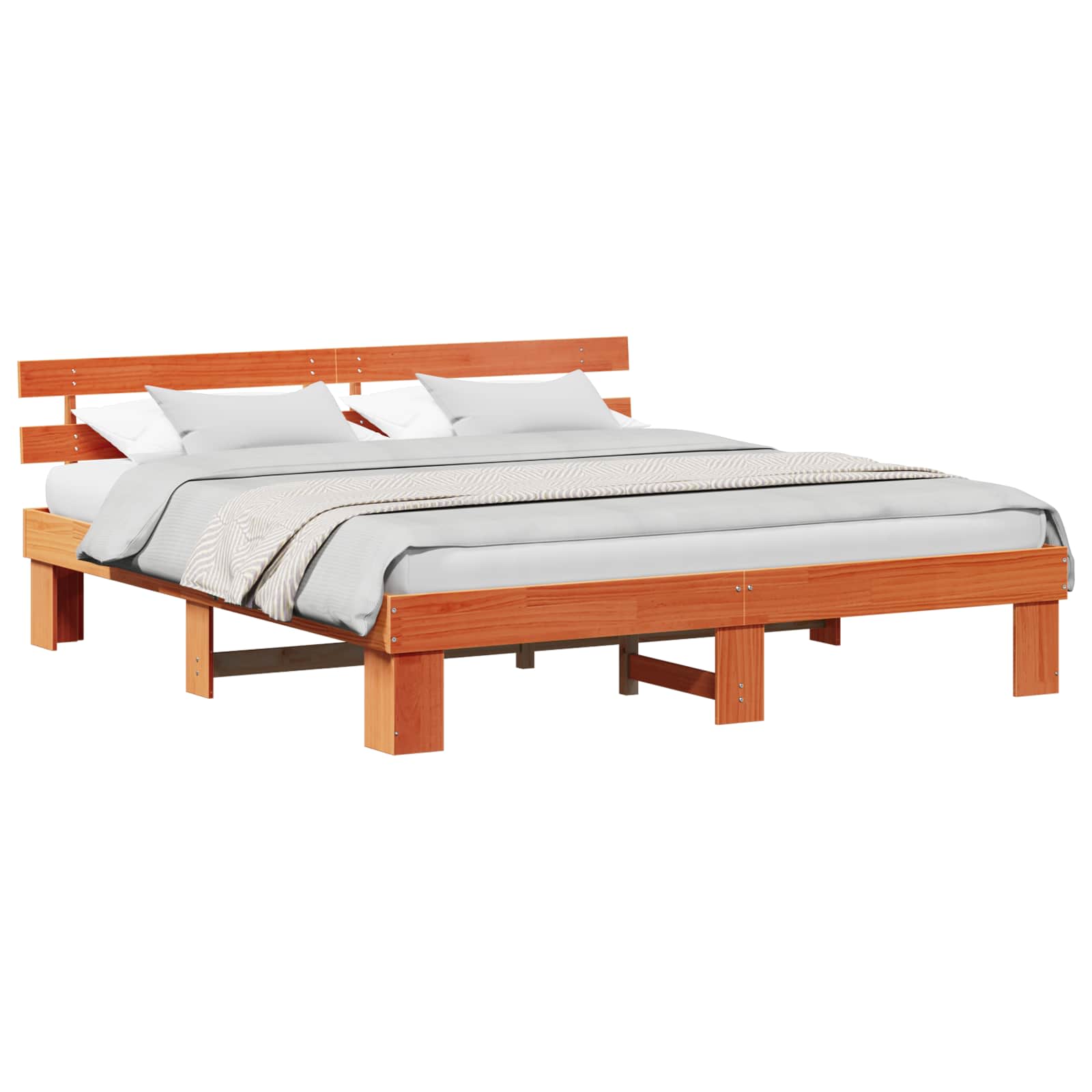 Bedframe Wasbruin 200 x 200 cm Massief grenenhout is nu te koop bij PeponiXL, paradijselijk wonen!