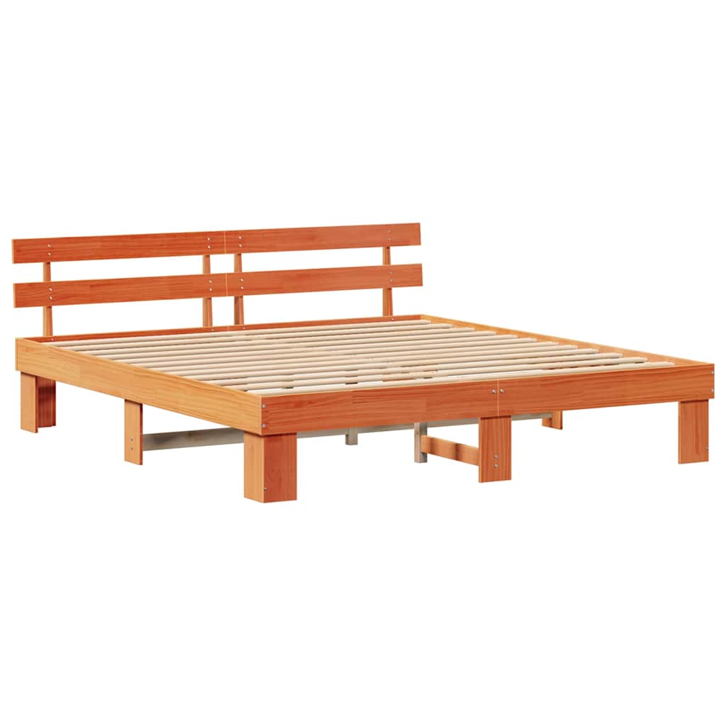 Bedframe Wasbruin 200 x 200 cm Massief grenenhout is nu te koop bij PeponiXL, paradijselijk wonen!