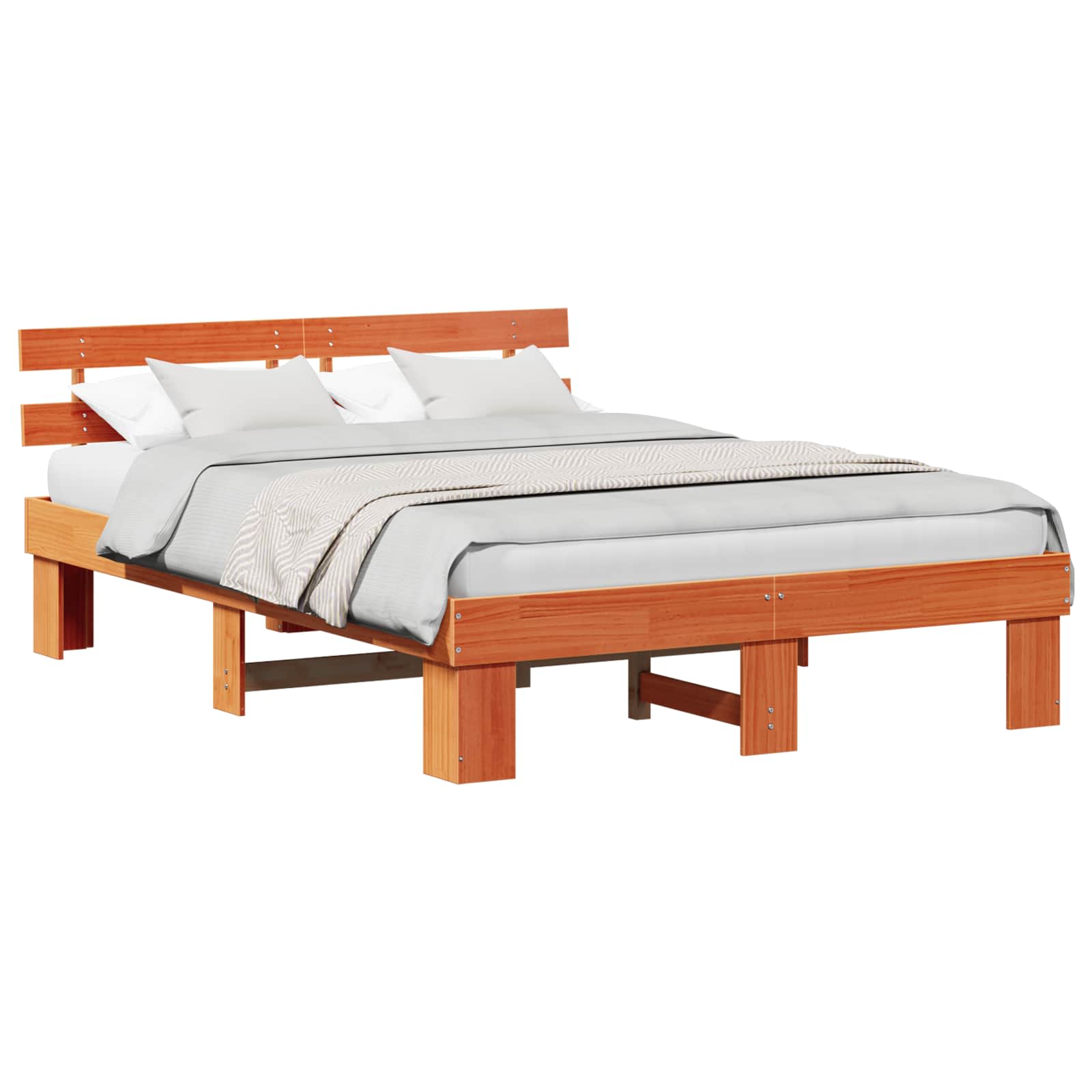 Bedframe Wasbruin 150 x 200 cm Massief grenenhout is nu te koop bij PeponiXL, paradijselijk wonen!