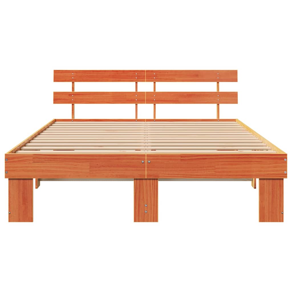 Bedframe Wasbruin 140 x 200 cm Massief grenenhout is nu te koop bij PeponiXL, paradijselijk wonen!