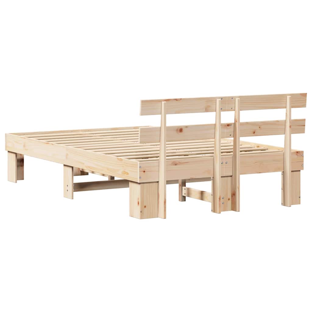 Bedframe met hoofdeinde Naturel 120 x 190 cm Massief grenenhout is nu te koop bij PeponiXL, paradijselijk wonen!