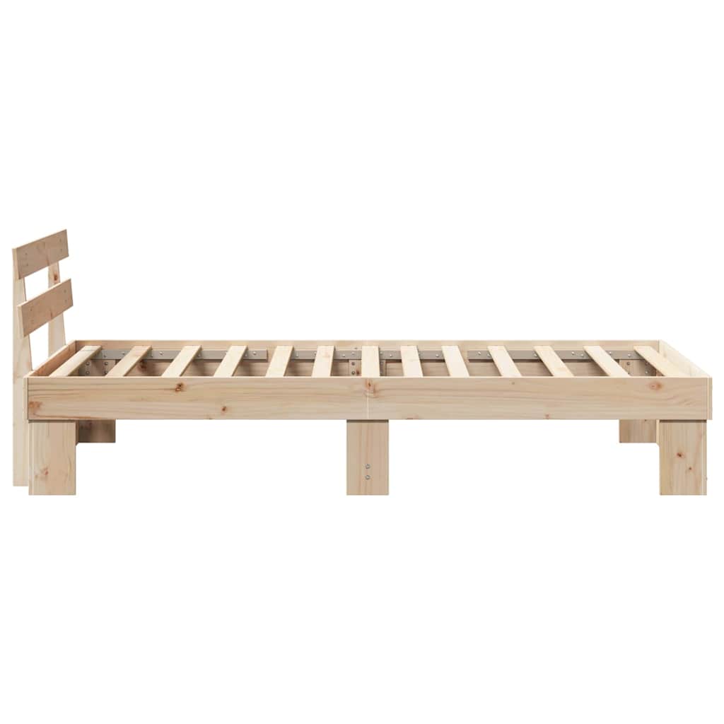 Bedframe met hoofdeinde Naturel 80 x 200 cm Massief grenenhout is nu te koop bij PeponiXL, paradijselijk wonen!