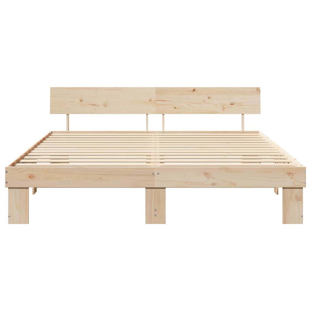 Bedframe met hoofdeinde Naturel 180 x 200 cm Massief grenenhout is nu te koop bij PeponiXL, paradijselijk wonen!