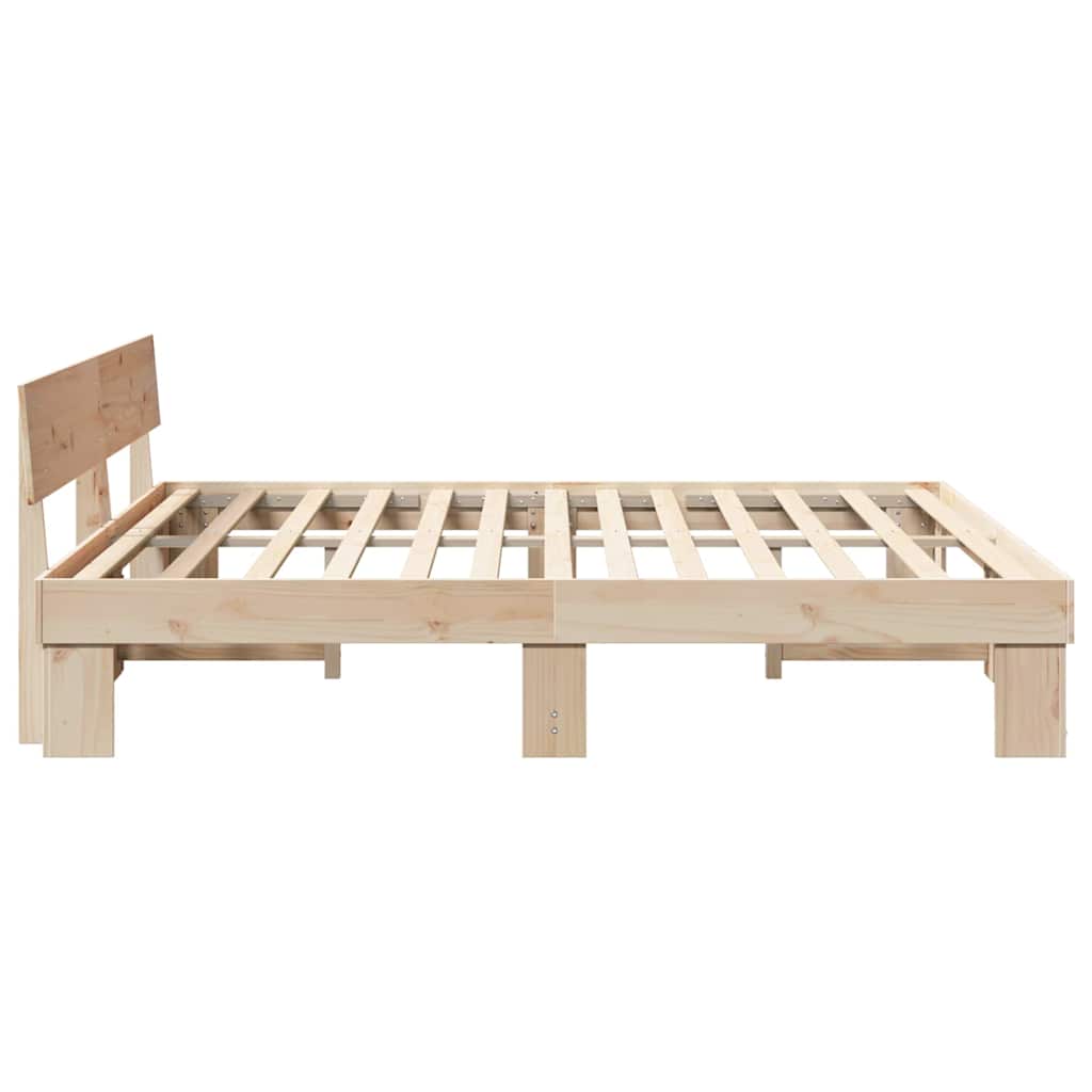 Bedframe met hoofdeinde Naturel 180 x 200 cm Massief grenenhout is nu te koop bij PeponiXL, paradijselijk wonen!