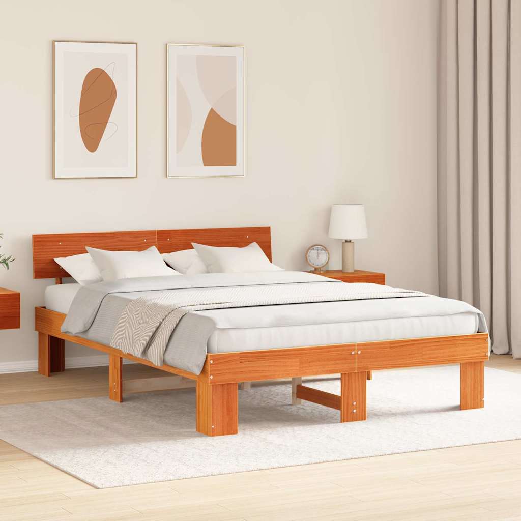 Bedframe Wasbruin 150 x 200 cm Massief grenenhout is nu te koop bij PeponiXL, paradijselijk wonen!