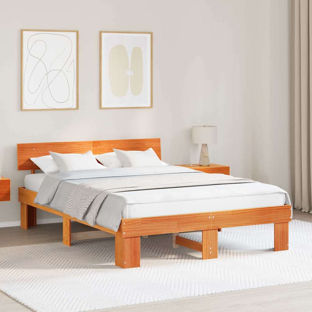 Bedframe Wasbruin 140 x 200 cm Massief grenenhout is nu te koop bij PeponiXL, paradijselijk wonen!