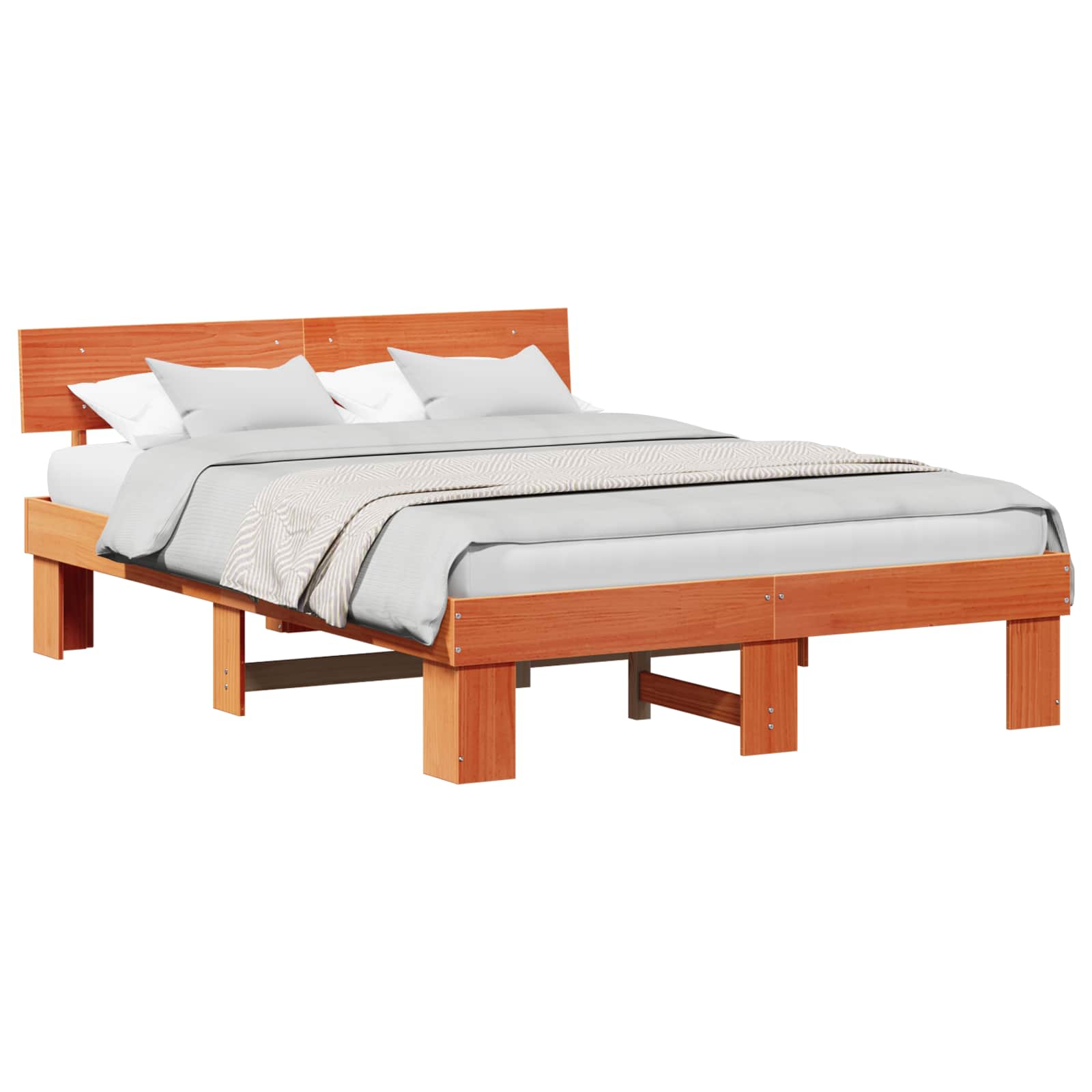 Bedframe Wasbruin 140 x 200 cm Massief grenenhout is nu te koop bij PeponiXL, paradijselijk wonen!