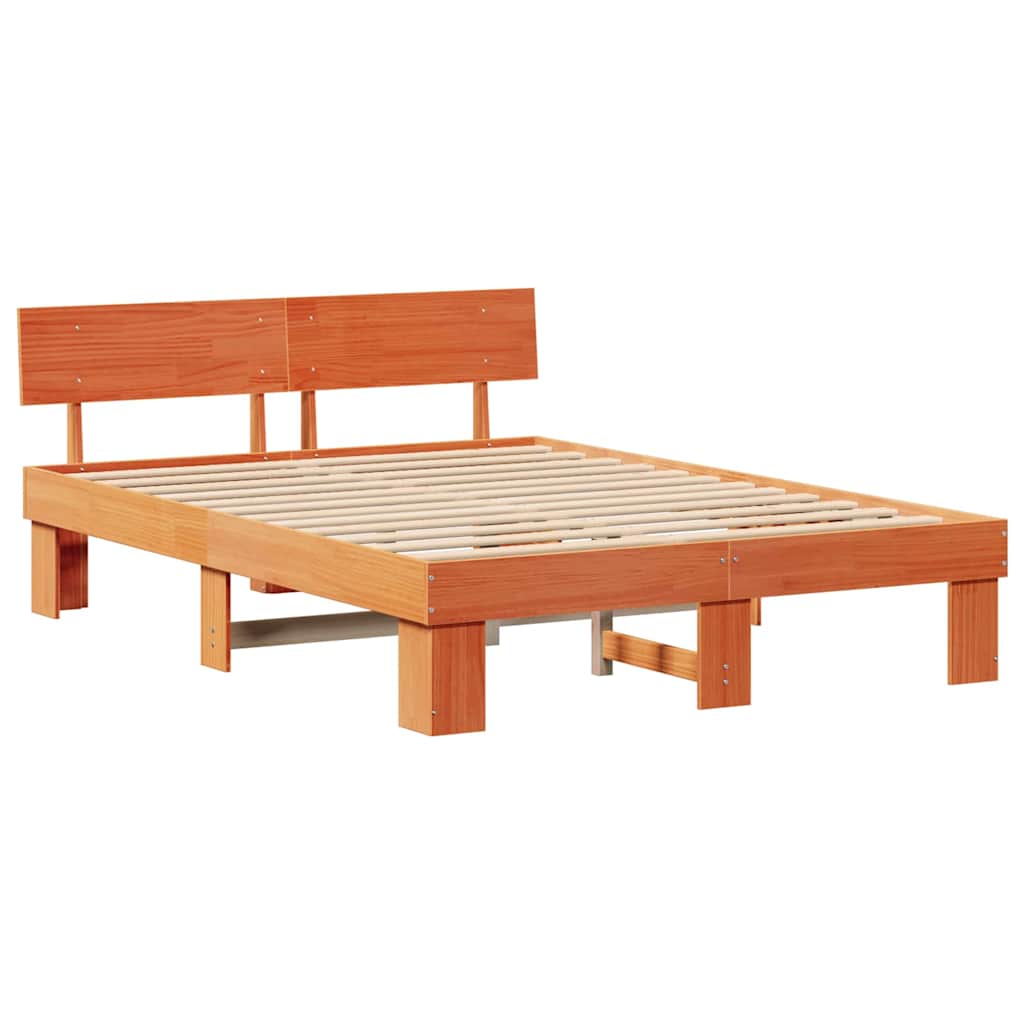 Bedframe Wasbruin 140 x 200 cm Massief grenenhout is nu te koop bij PeponiXL, paradijselijk wonen!