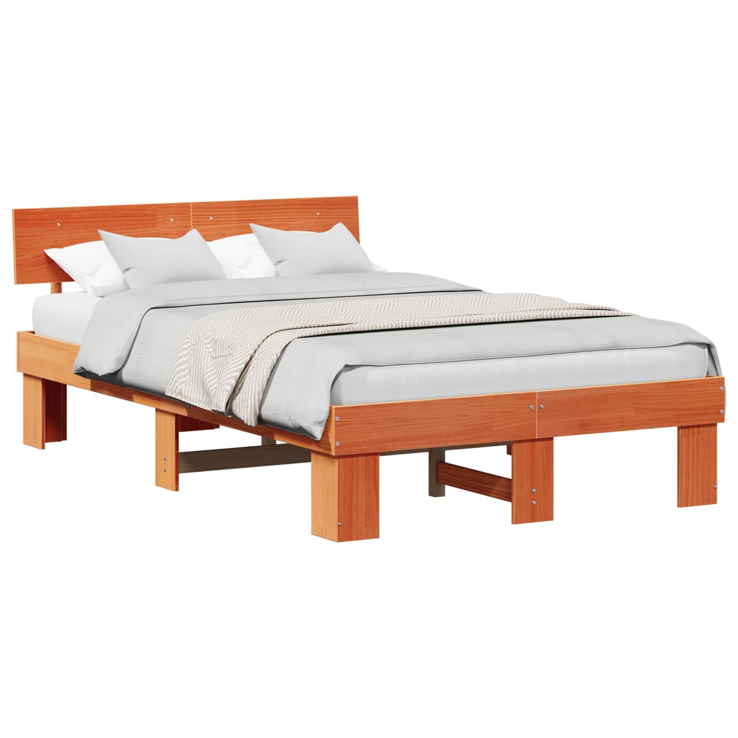 Bedframe Wasbruin 140 x 190 cm Massief grenenhout is nu te koop bij PeponiXL, paradijselijk wonen!