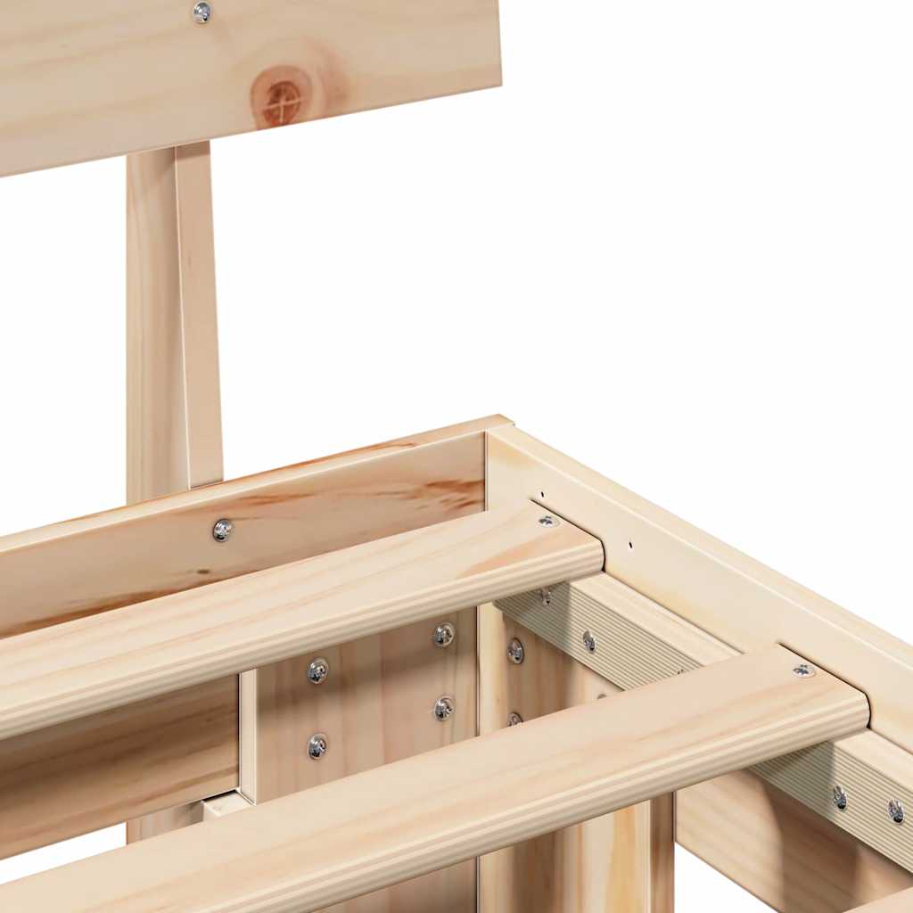 Bedframe met hoofdeinde Naturel 100 x 200 cm Massief grenenhout is nu te koop bij PeponiXL, paradijselijk wonen!