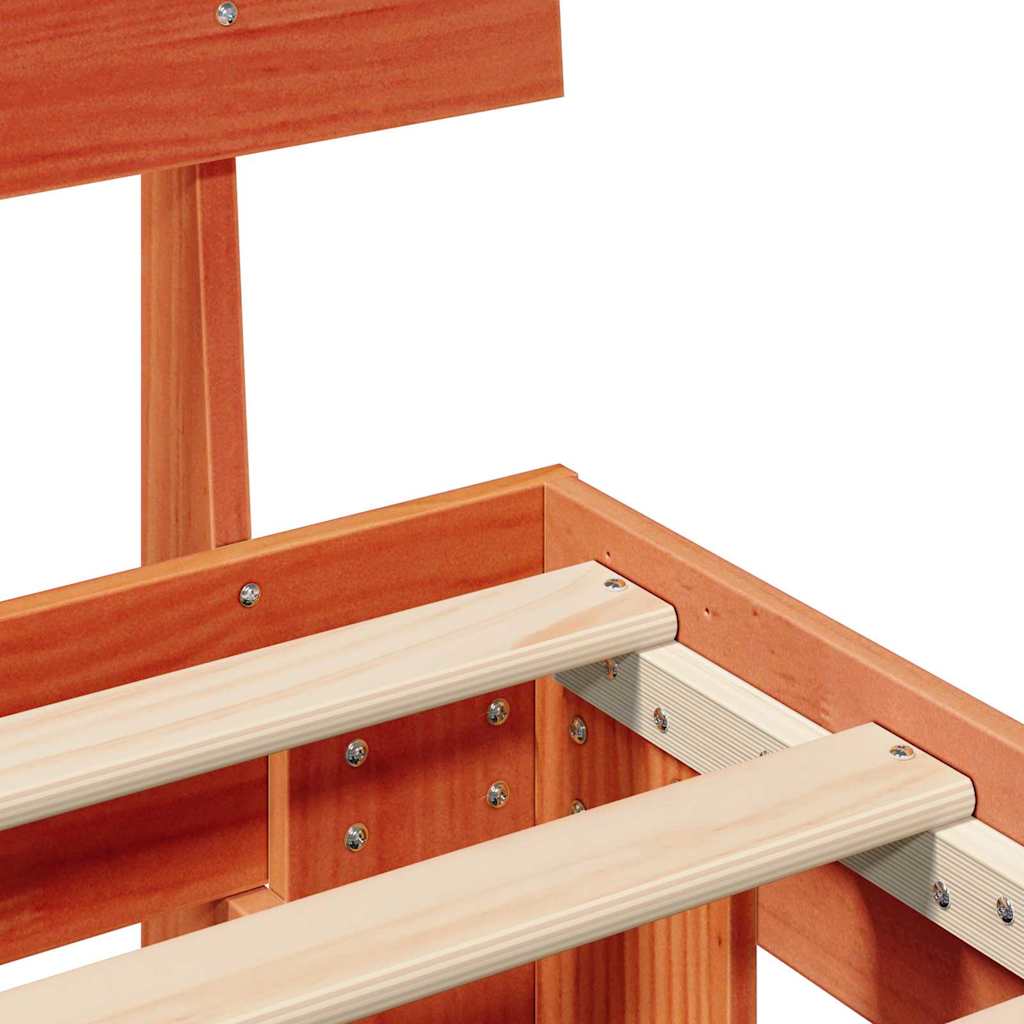 Bedframe met hoofdeinde Wasbruin 75 x 190 cm Massief grenenhout is nu te koop bij PeponiXL, paradijselijk wonen!