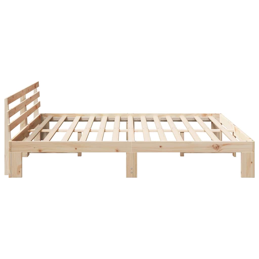 Bedframe met hoofdeinde Naturel 180 x 200 cm Massief grenenhout is nu te koop bij PeponiXL, paradijselijk wonen!
