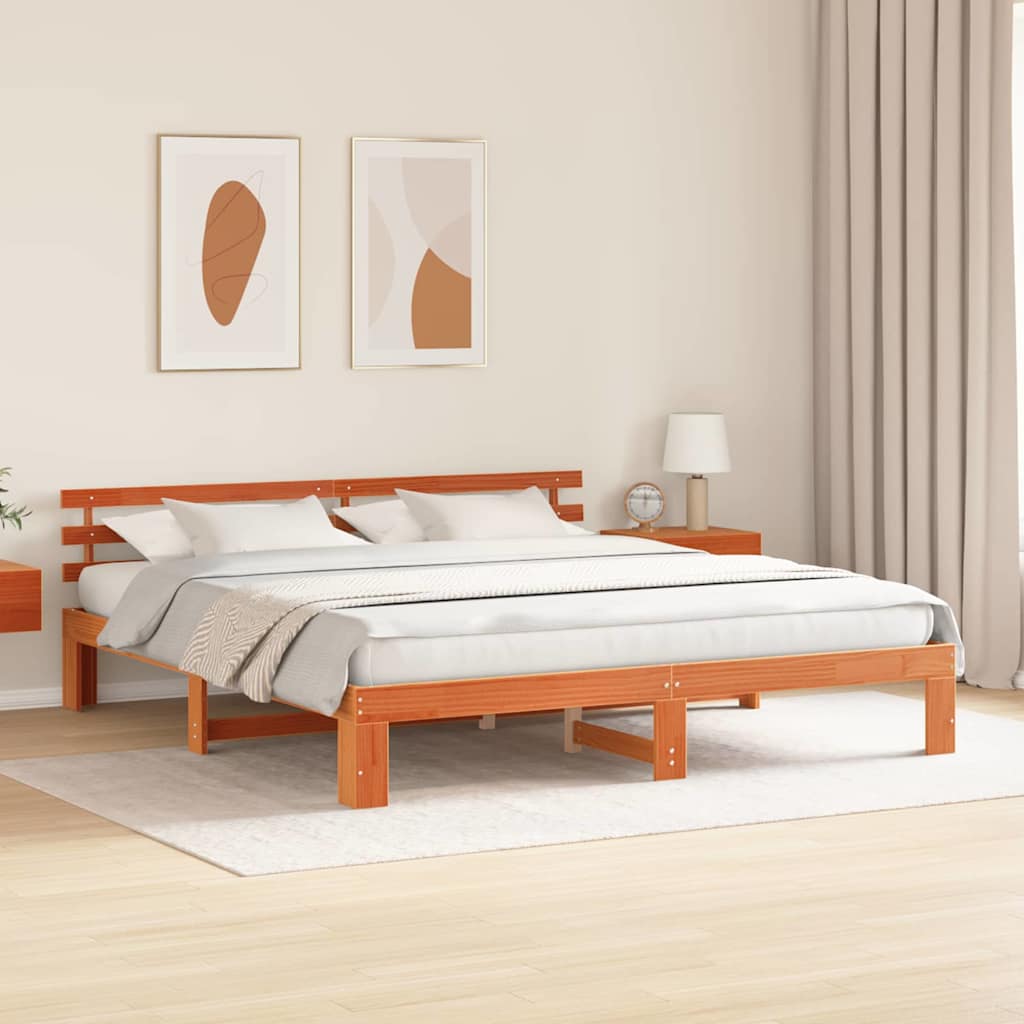 Bedframe Wasbruin 180 x 200 cm Massief grenenhout is nu te koop bij PeponiXL, paradijselijk wonen!