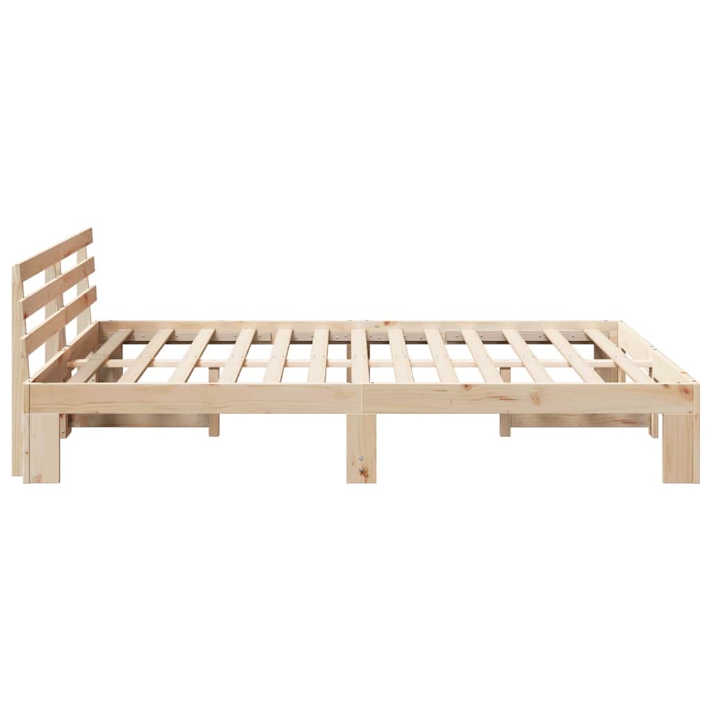 Bedframe met hoofdeinde Naturel 160 x 200 cm Massief grenenhout is nu te koop bij PeponiXL, paradijselijk wonen!