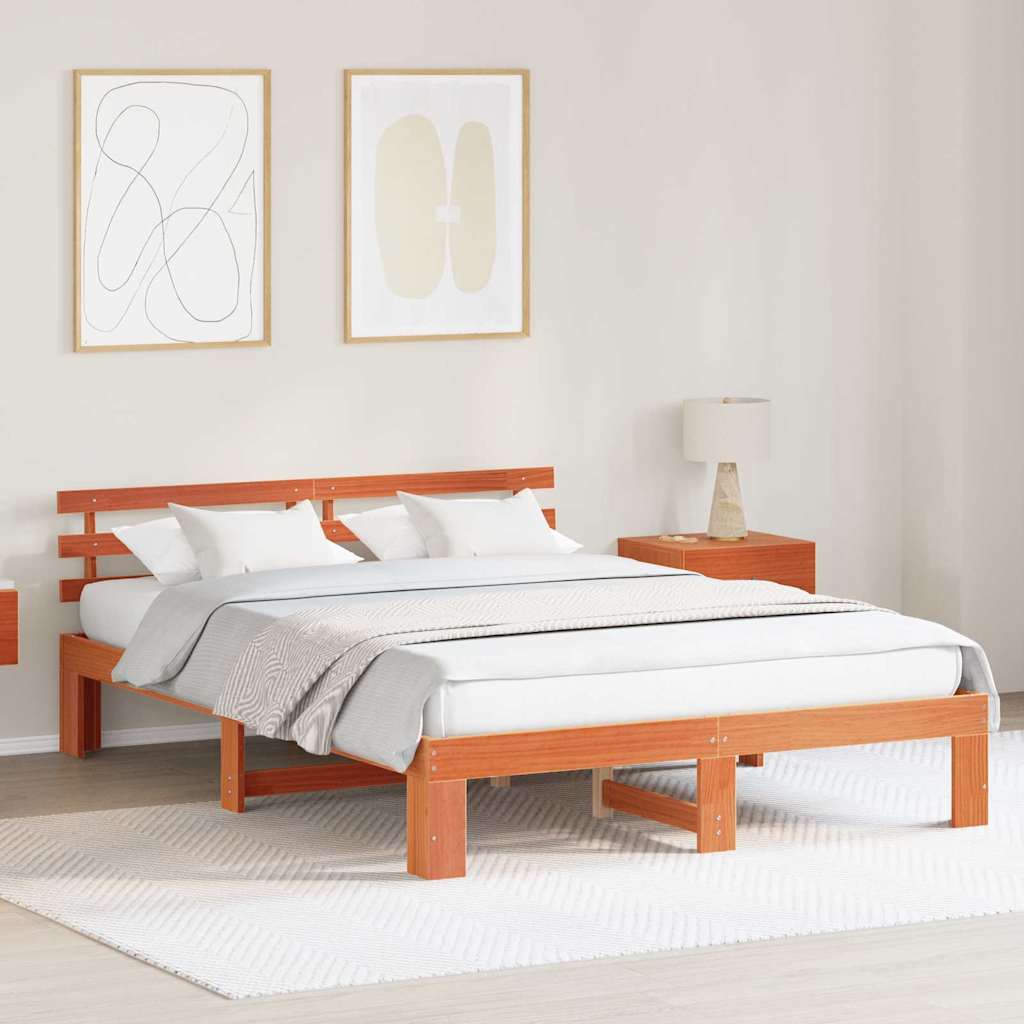 Bedframe Wasbruin 160 x 200 cm Massief grenenhout is nu te koop bij PeponiXL, paradijselijk wonen!