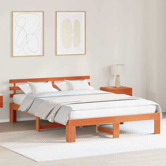 Bedframe Wasbruin 160 x 200 cm Massief grenenhout is nu te koop bij PeponiXL, paradijselijk wonen!