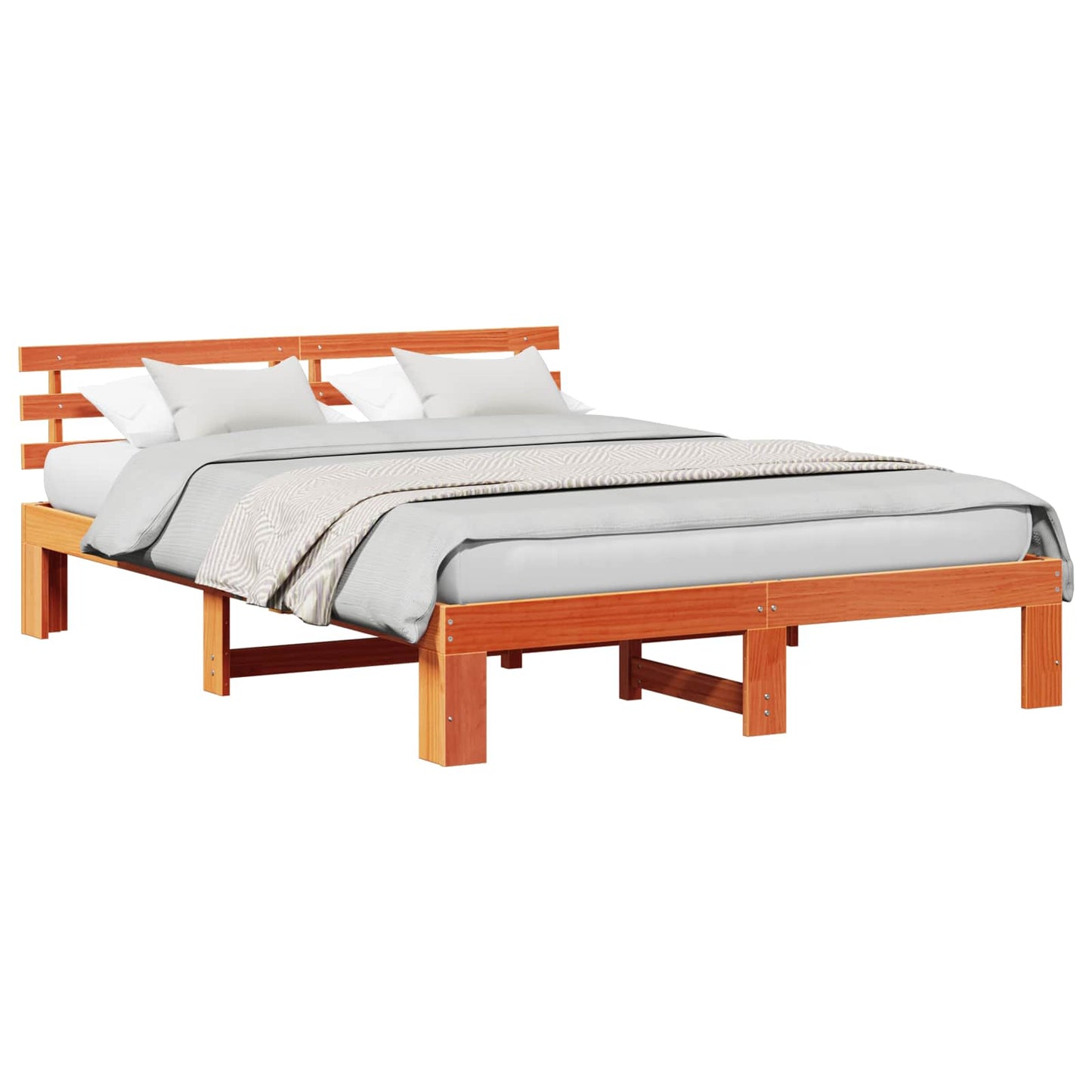 Bedframe Wasbruin 140 x 200 cm Massief grenenhout is nu te koop bij PeponiXL, paradijselijk wonen!