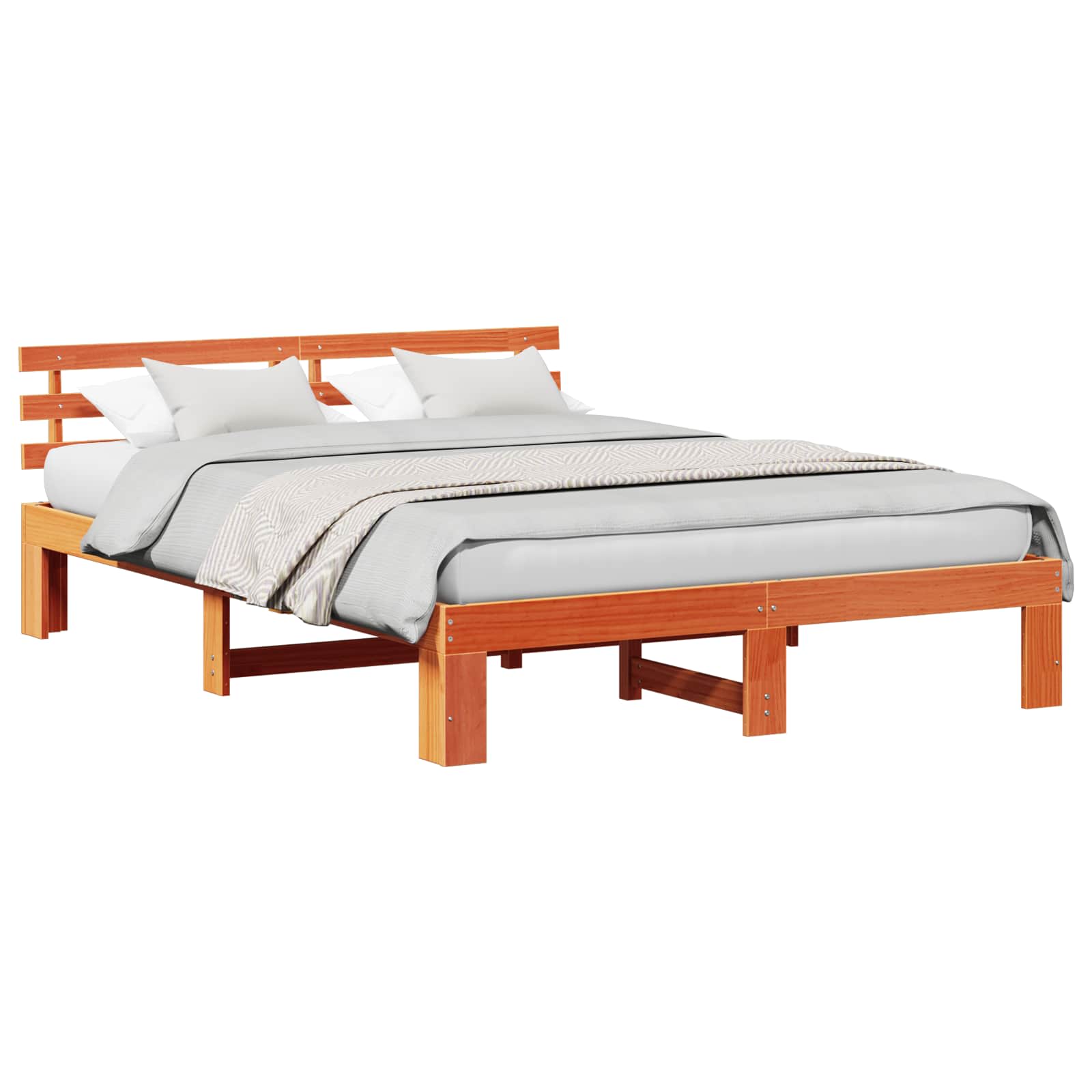 Bedframe Wasbruin 140 x 200 cm Massief grenenhout is nu te koop bij PeponiXL, paradijselijk wonen!