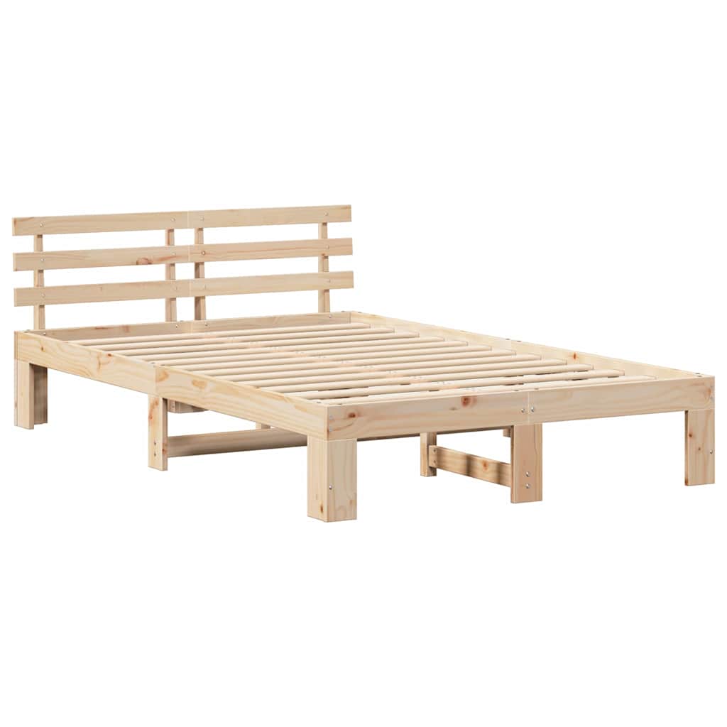 Bedframe met hoofdeinde Naturel 120 x 200 cm Massief grenenhout is nu te koop bij PeponiXL, paradijselijk wonen!