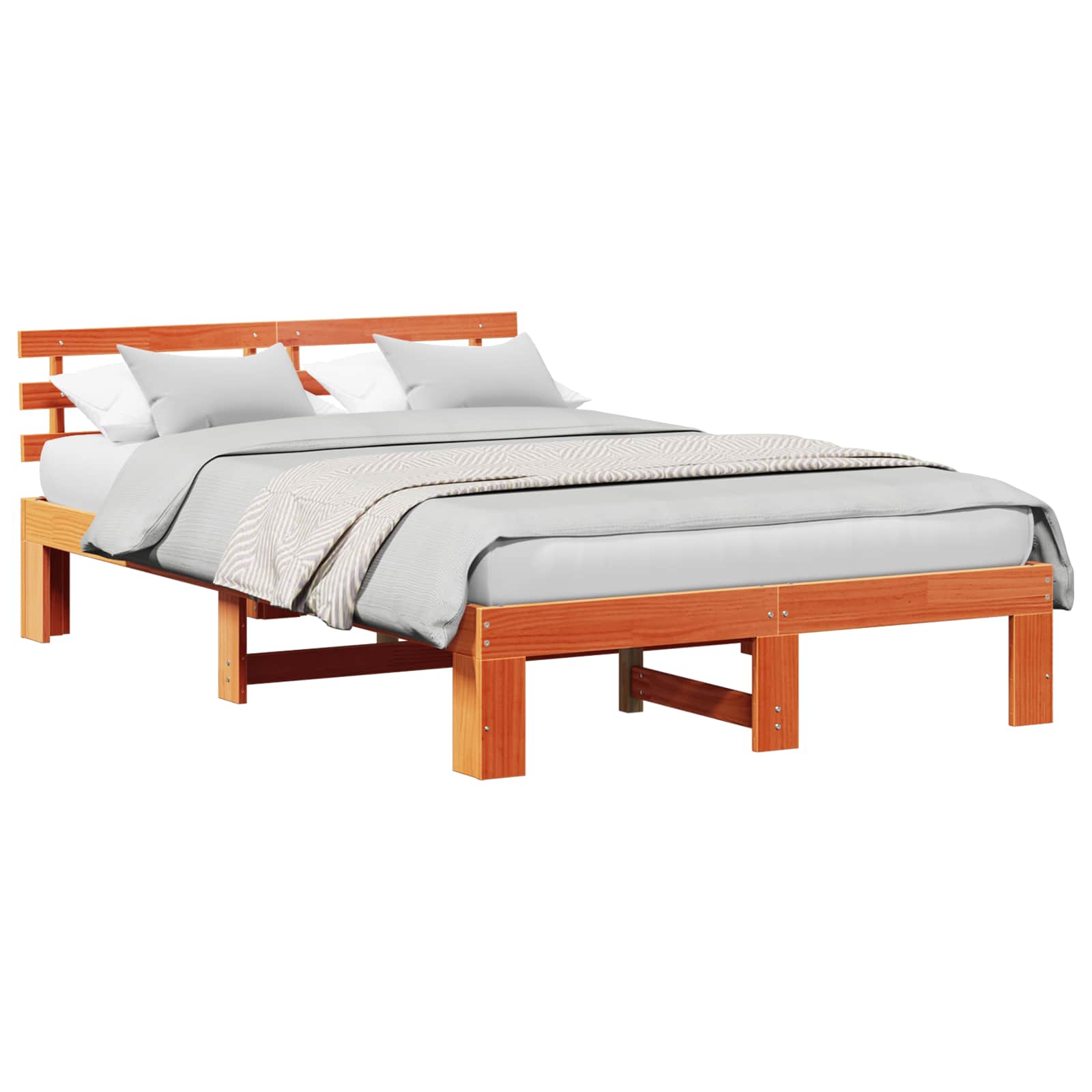 Bedframe Wasbruin 135 x 190 cm Massief grenenhout is nu te koop bij PeponiXL, paradijselijk wonen!