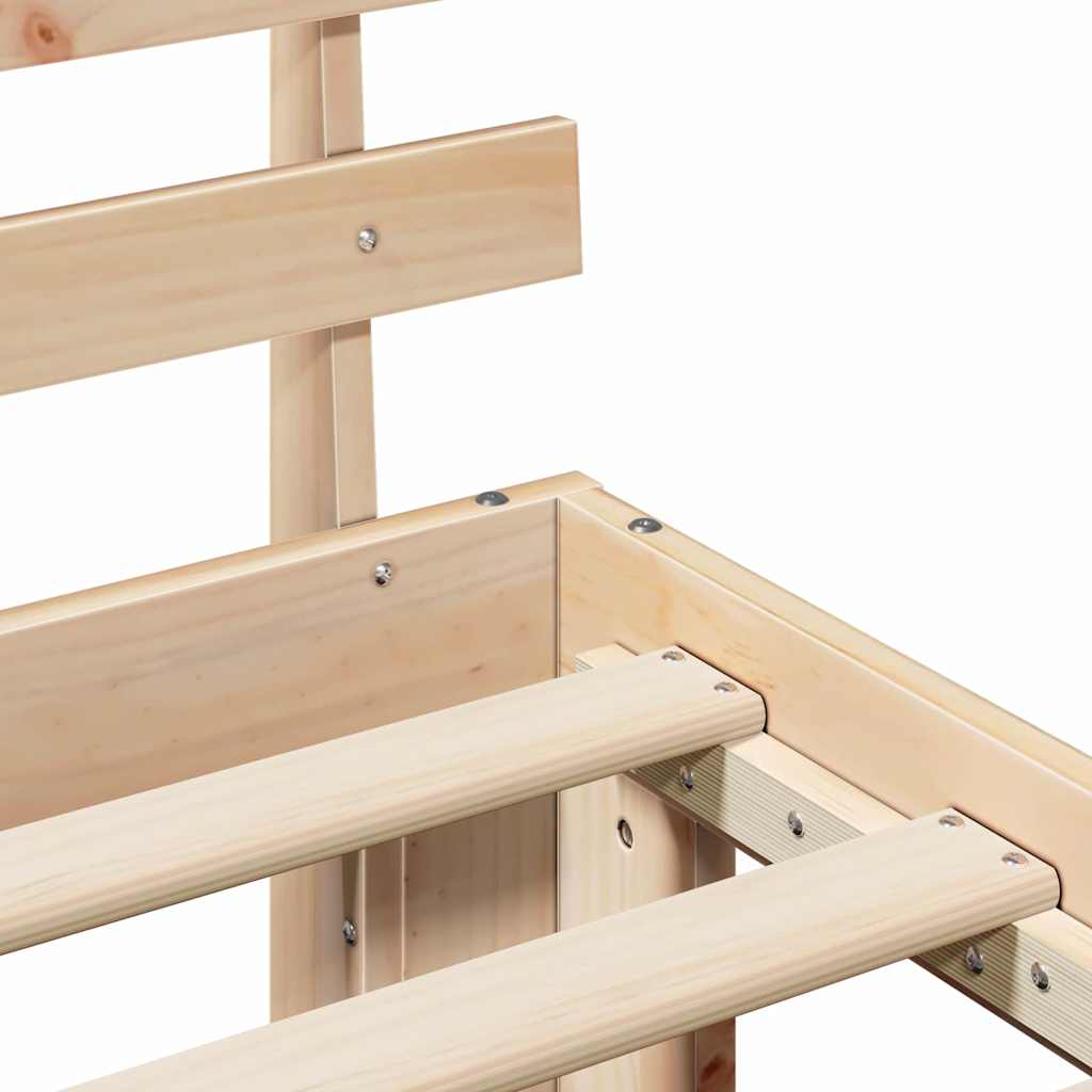 Bedframe met hoofdeinde Naturel 120 x 190 cm Massief grenenhout is nu te koop bij PeponiXL, paradijselijk wonen!