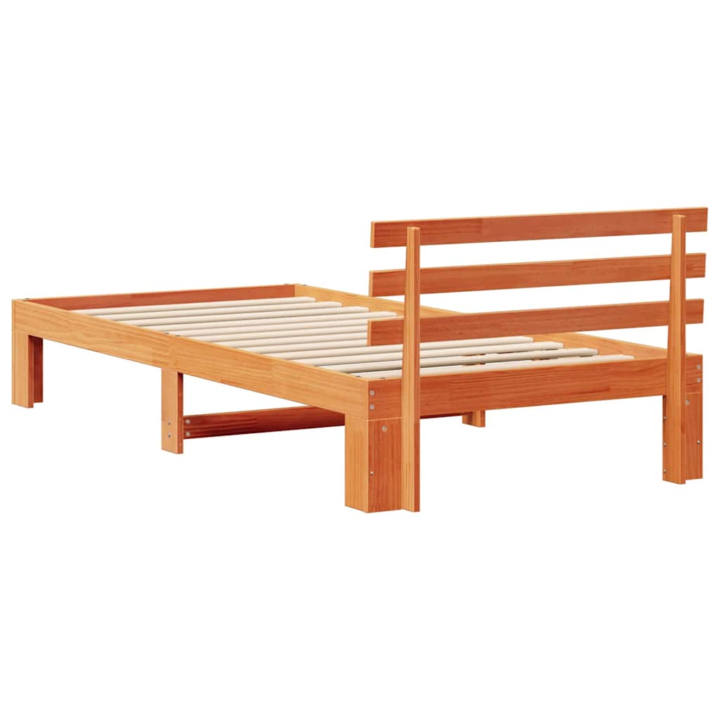 Bedframe met hoofdeinde Wasbruin 90 x 200 cm Massief grenenhout is nu te koop bij PeponiXL, paradijselijk wonen!