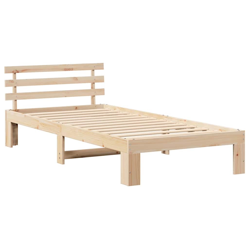 Bedframe met hoofdeinde Naturel 80 x 200 cm Massief grenenhout is nu te koop bij PeponiXL, paradijselijk wonen!