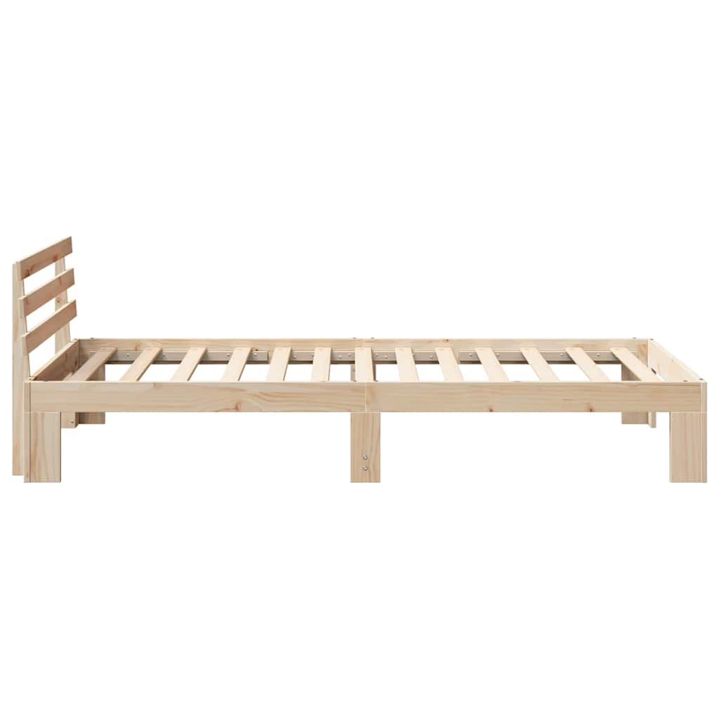 Bedframe met hoofdeinde Naturel 80 x 200 cm Massief grenenhout is nu te koop bij PeponiXL, paradijselijk wonen!