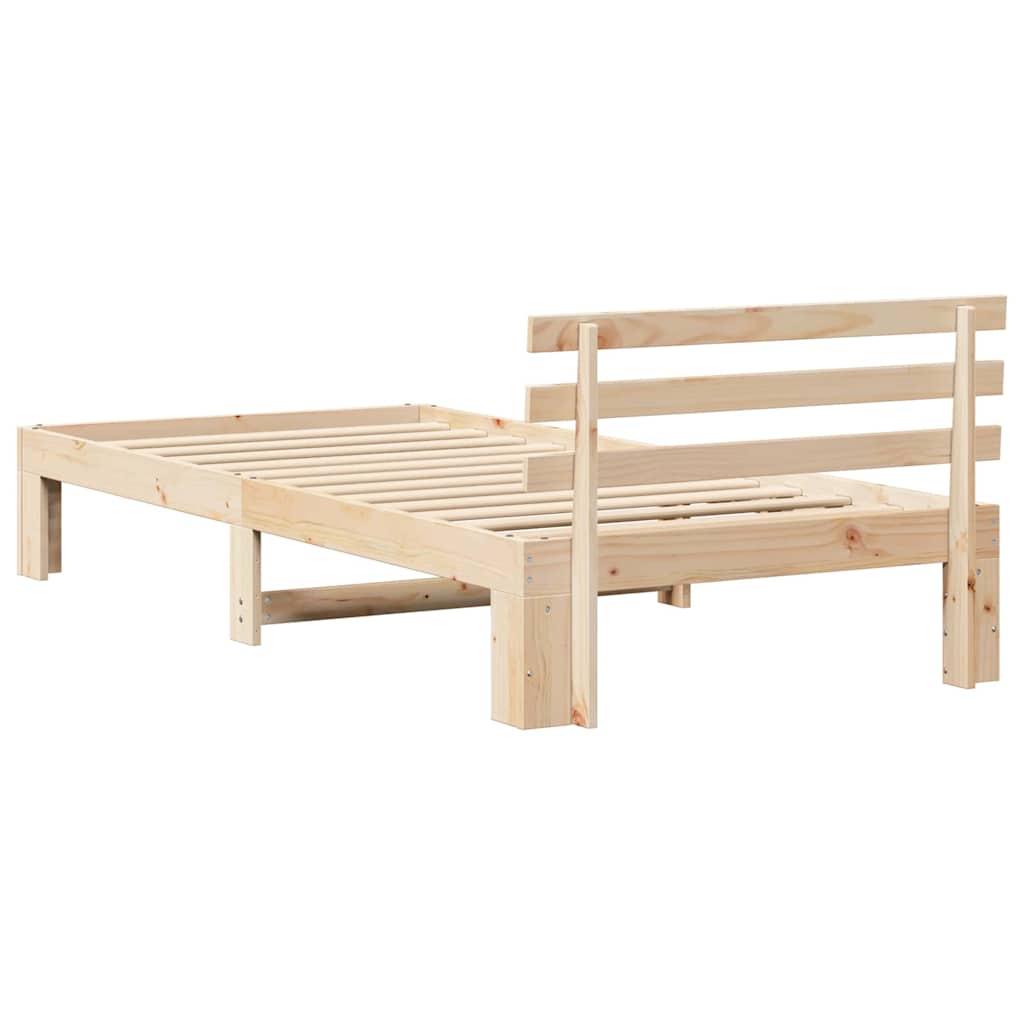 Bedframe met hoofdeinde Naturel 90 x 190 cm Massief grenenhout is nu te koop bij PeponiXL, paradijselijk wonen!