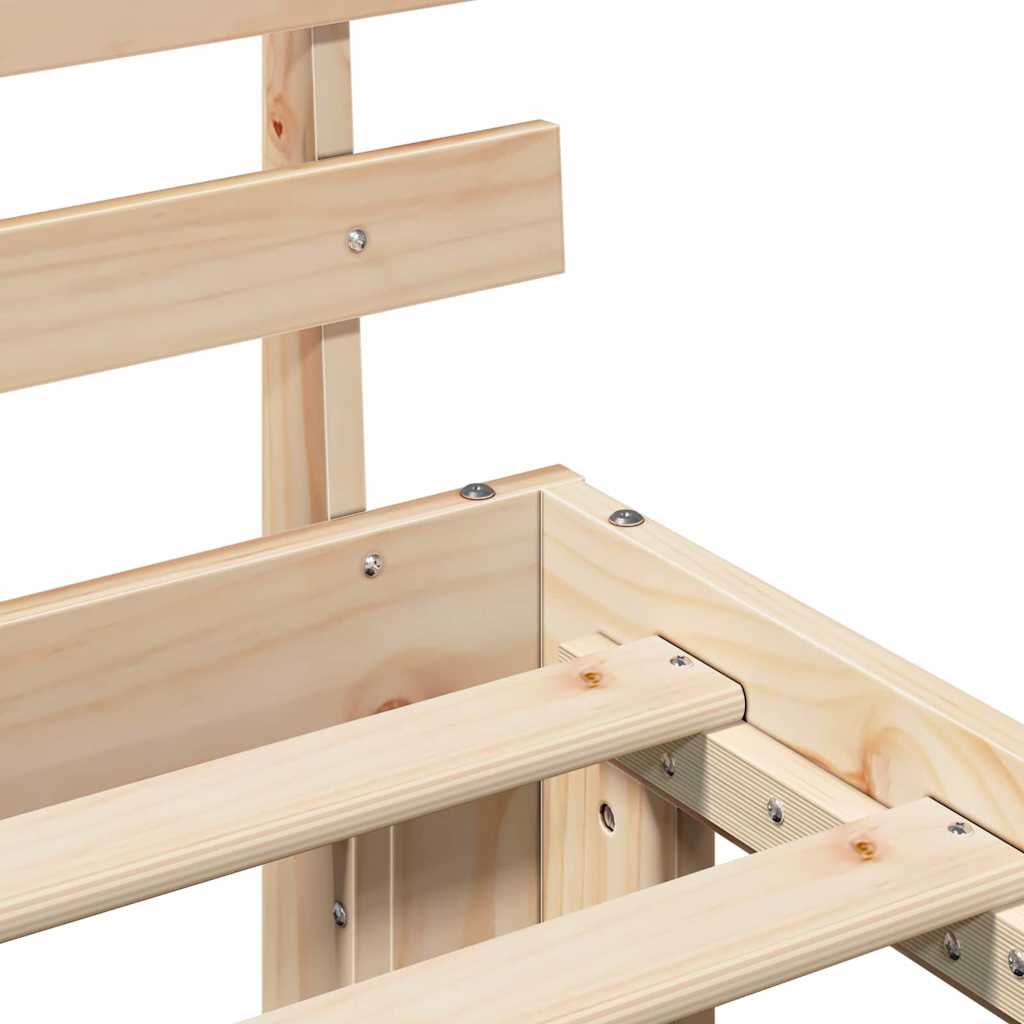 Bedframe met hoofdeinde Naturel 75 x 190 cm Massief grenenhout is nu te koop bij PeponiXL, paradijselijk wonen!