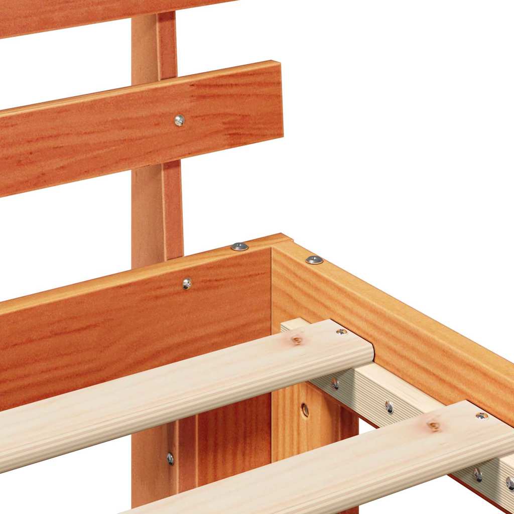 Bedframe met hoofdeinde Wasbruin 75 x 190 cm Massief grenenhout is nu te koop bij PeponiXL, paradijselijk wonen!