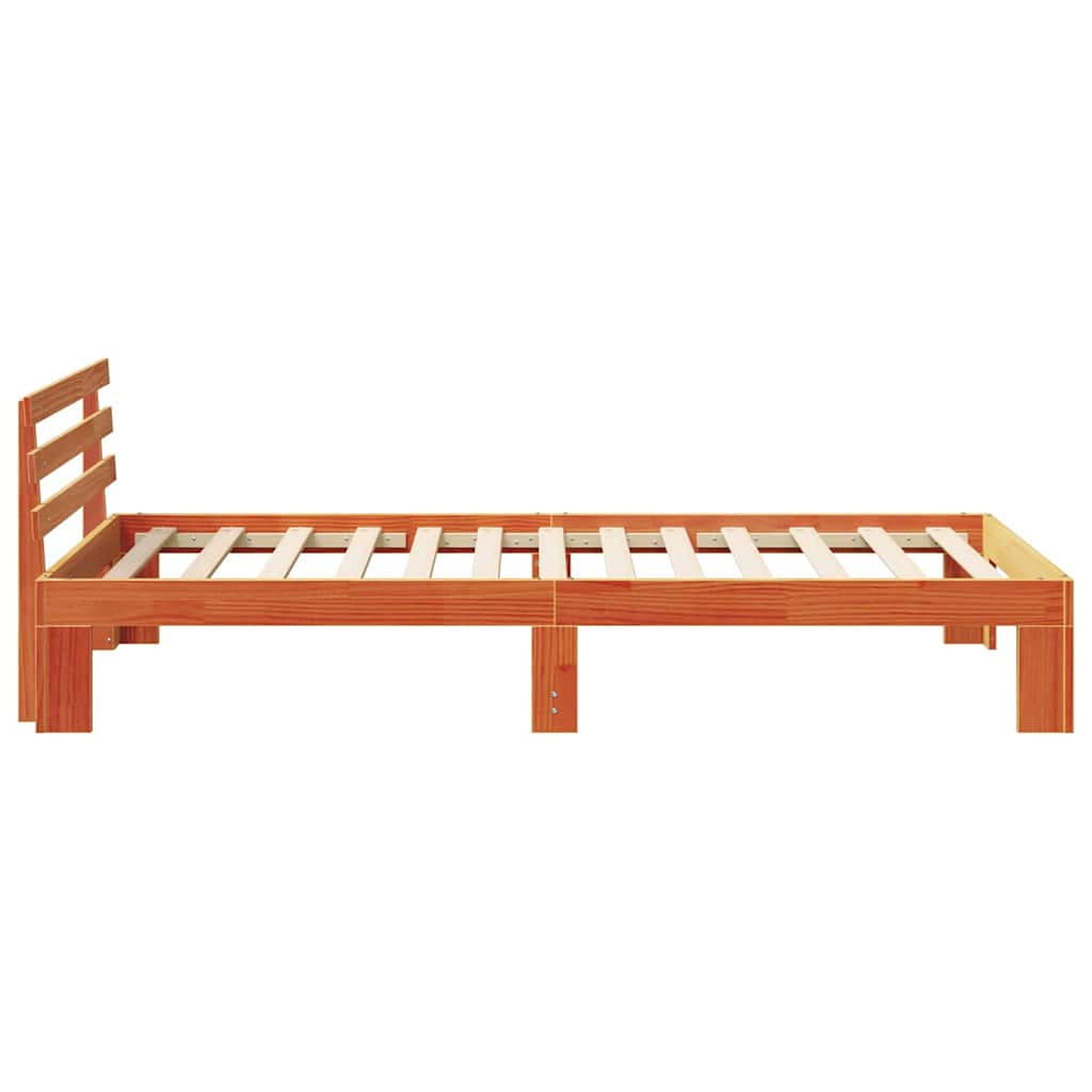 Bedframe met hoofdeinde Wasbruin 75 x 190 cm Massief grenenhout is nu te koop bij PeponiXL, paradijselijk wonen!