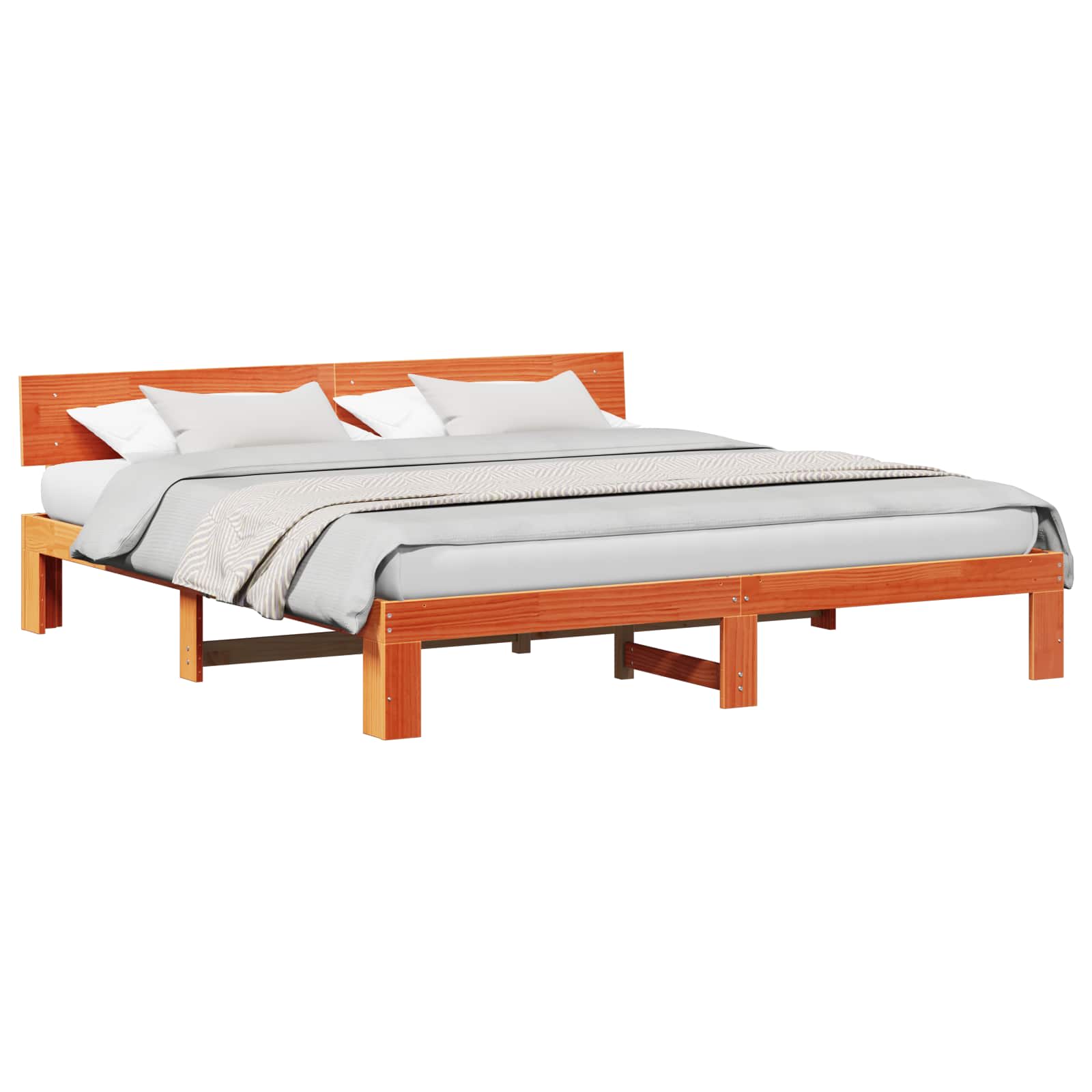 Bedframe Wasbruin 200 x 200 cm Massief grenenhout is nu te koop bij PeponiXL, paradijselijk wonen!
