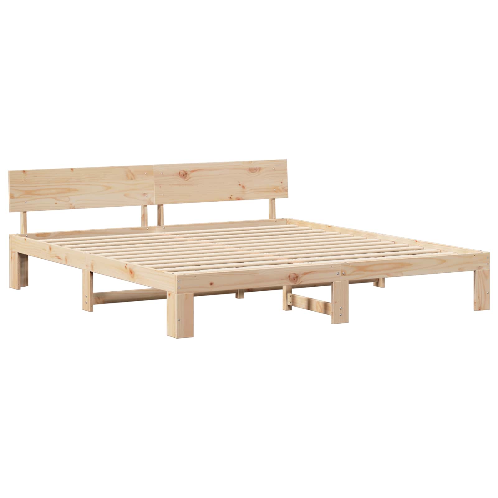 Bedframe met hoofdeinde Naturel 180 x 200 cm Massief grenenhout is nu te koop bij PeponiXL, paradijselijk wonen!