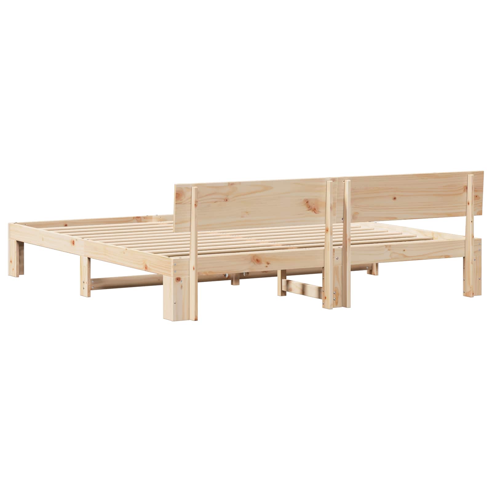 Bedframe met hoofdeinde Naturel 180 x 200 cm Massief grenenhout is nu te koop bij PeponiXL, paradijselijk wonen!