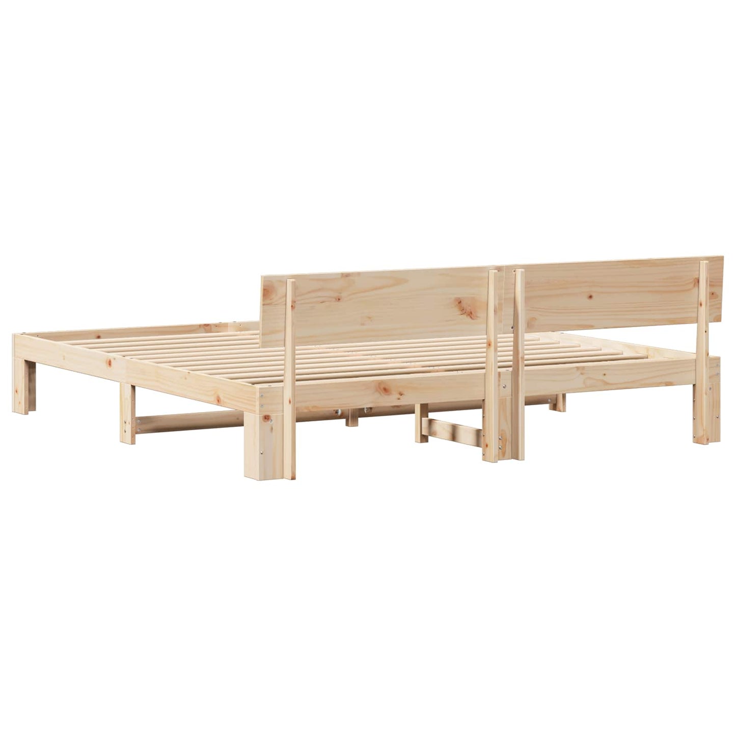 Bedframe met hoofdeinde Naturel 180 x 200 cm Massief grenenhout is nu te koop bij PeponiXL, paradijselijk wonen!