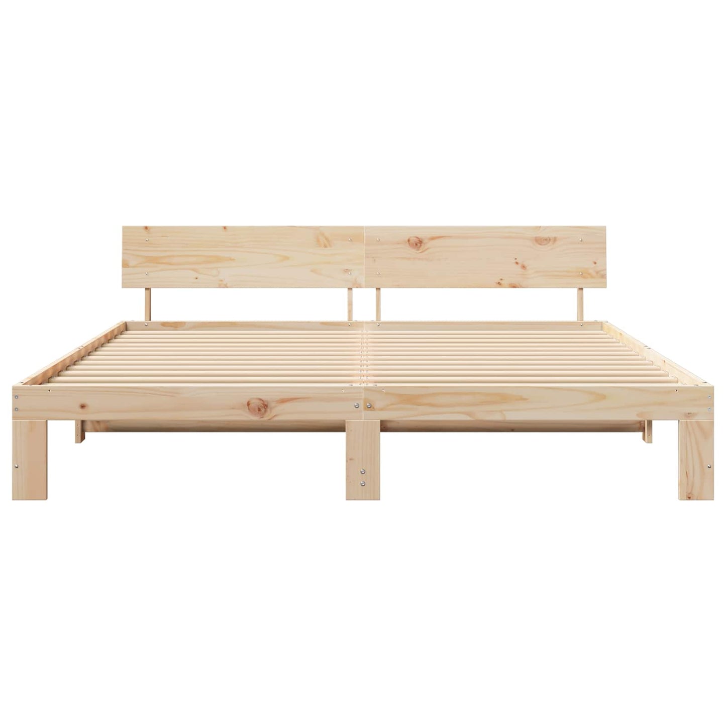 Bedframe met hoofdeinde Naturel 180 x 200 cm Massief grenenhout is nu te koop bij PeponiXL, paradijselijk wonen!