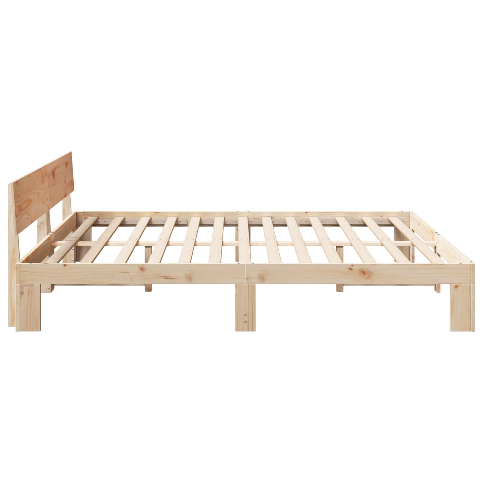 Bedframe met hoofdeinde Naturel 180 x 200 cm Massief grenenhout is nu te koop bij PeponiXL, paradijselijk wonen!