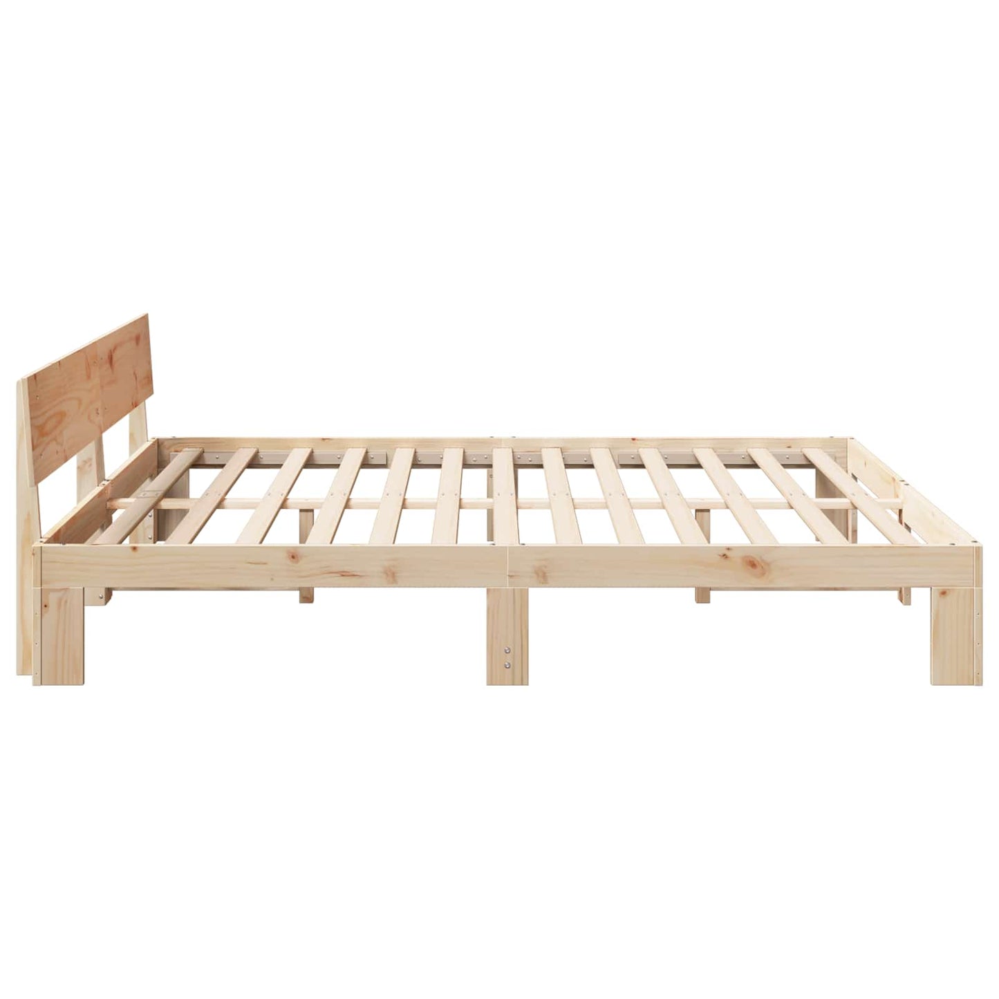 Bedframe met hoofdeinde Naturel 180 x 200 cm Massief grenenhout is nu te koop bij PeponiXL, paradijselijk wonen!