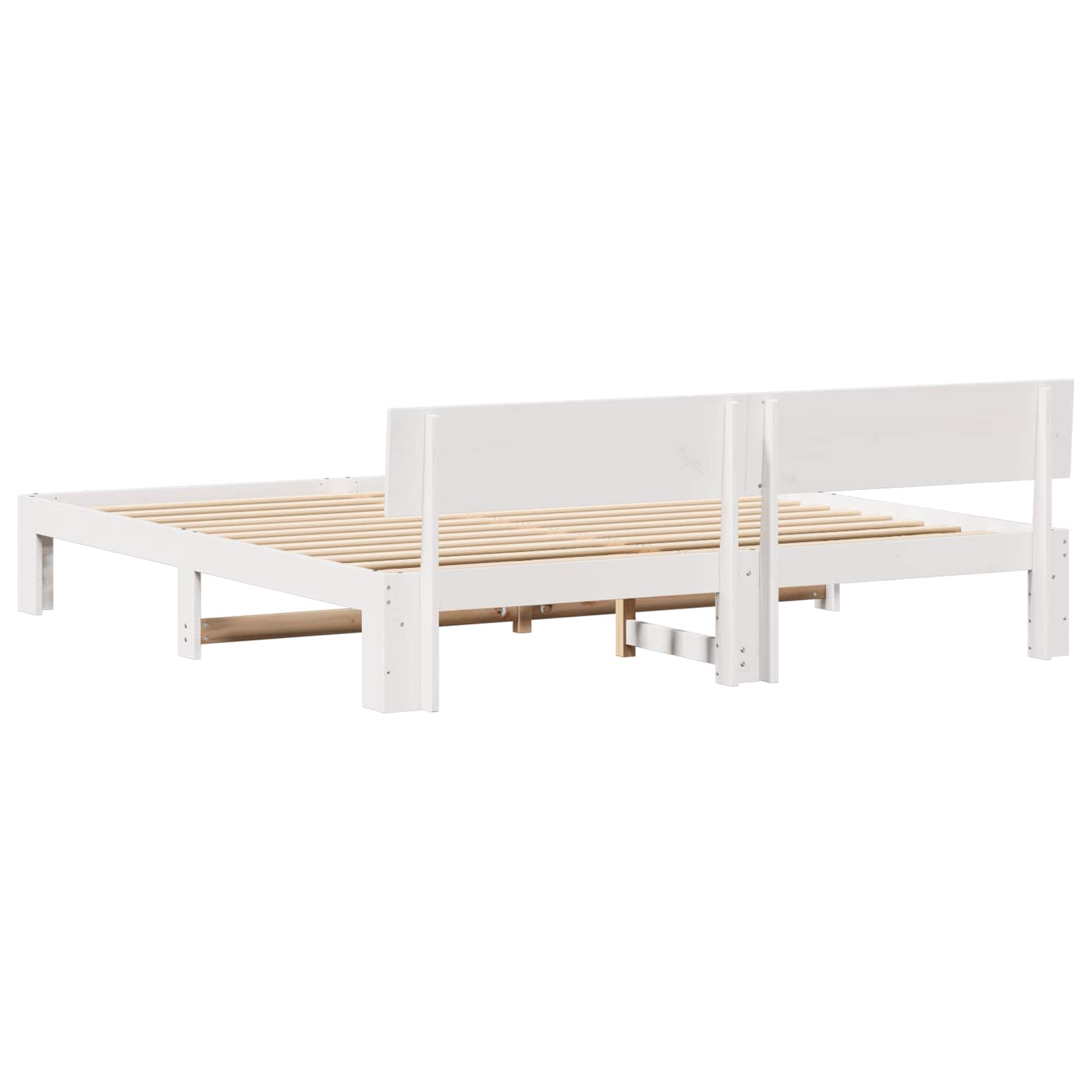 Bedframe met hoofdeinde Wit 180 x 200 cm Massief grenenhout is nu te koop bij PeponiXL, paradijselijk wonen!