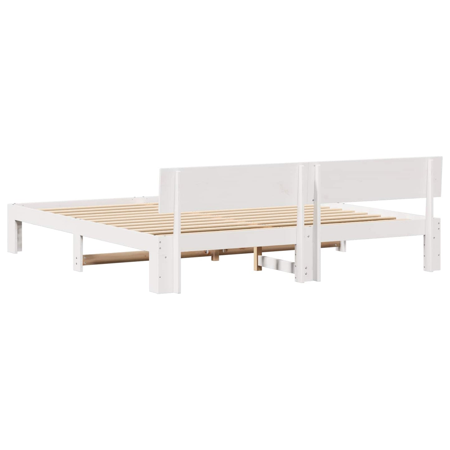 Bedframe met hoofdeinde Wit 180 x 200 cm Massief grenenhout is nu te koop bij PeponiXL, paradijselijk wonen!