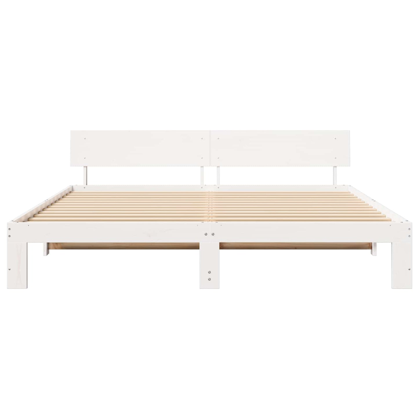 Bedframe met hoofdeinde Wit 180 x 200 cm Massief grenenhout is nu te koop bij PeponiXL, paradijselijk wonen!