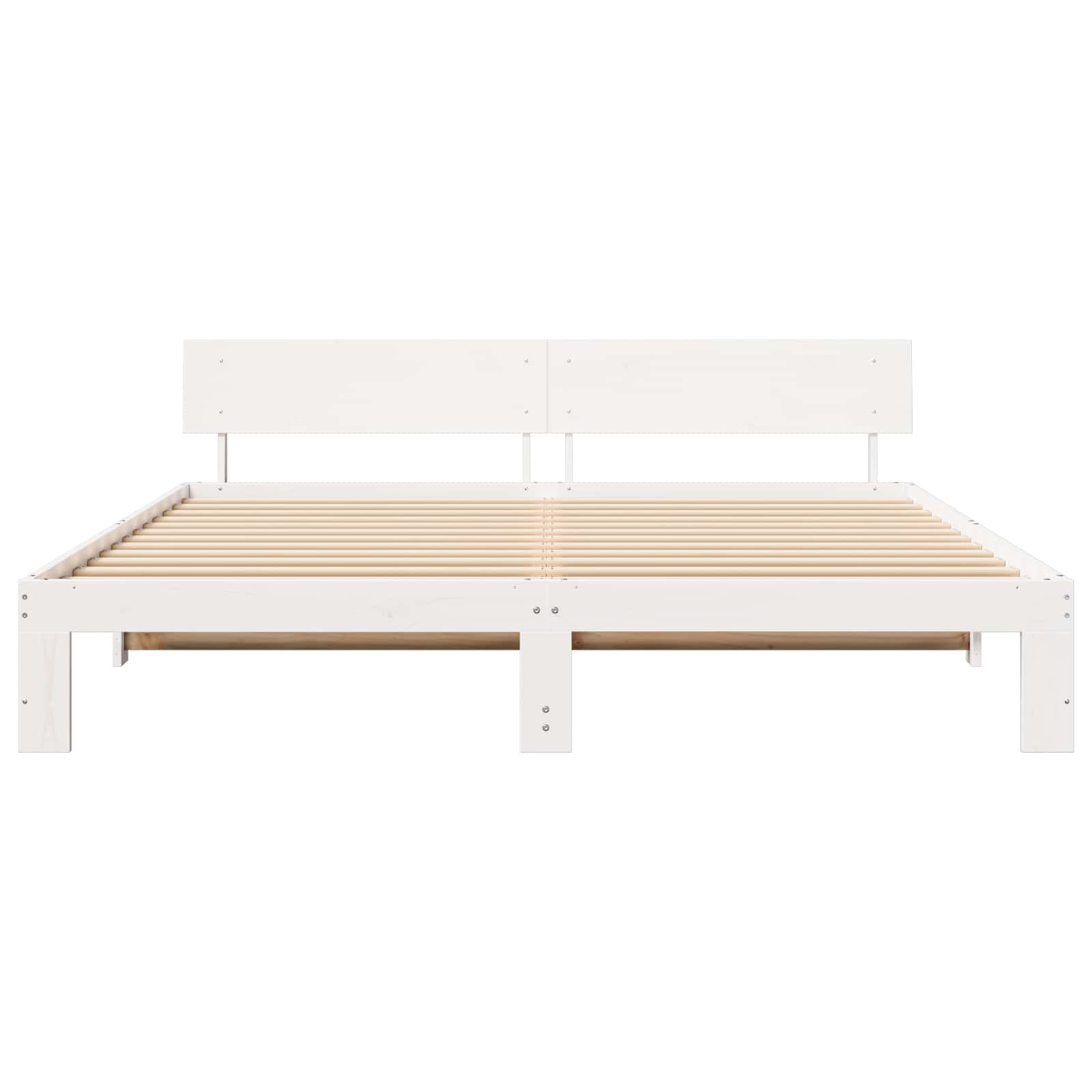 Bedframe met hoofdeinde Wit 180 x 200 cm Massief grenenhout is nu te koop bij PeponiXL, paradijselijk wonen!